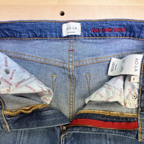 AO.LA Good Midrise Bermuda Jean Shorts, Size 28 - Picture 4 of 9